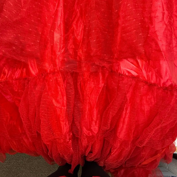 Beetlejuice‎ Lydia Deetz Red Wedding Dress Veil Costume Adult medium 8-10 - Picture 7 of 10
